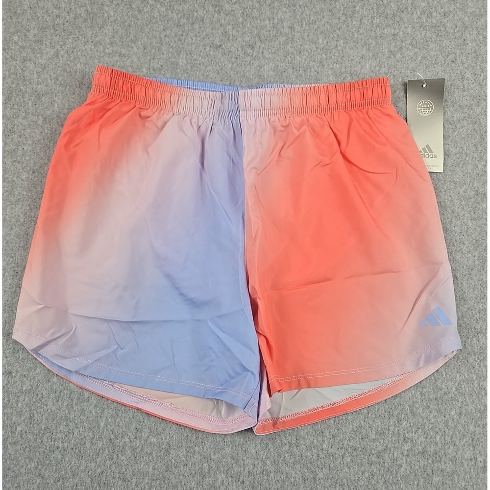 Adidas Running Athletic‎ Shorts Girls X-Large (16) Lined Ombre Pink Purple NWT